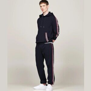 Modern Culture Brushed Fleece Black Hoodie with Contrast Stripe Trim Sz 5XB